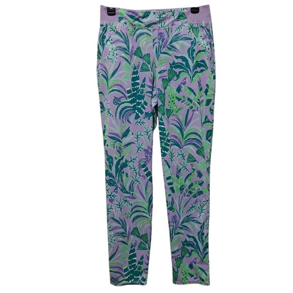 Lilly Pulitzer Tropical Print Leggings in Purple and Green - Picture 3 of 14